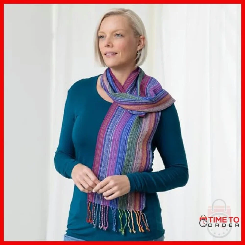 Hand-Loomed Alpaca Scarf 100% Hypoallergenic Soft Wrinkle Resistant Handmade